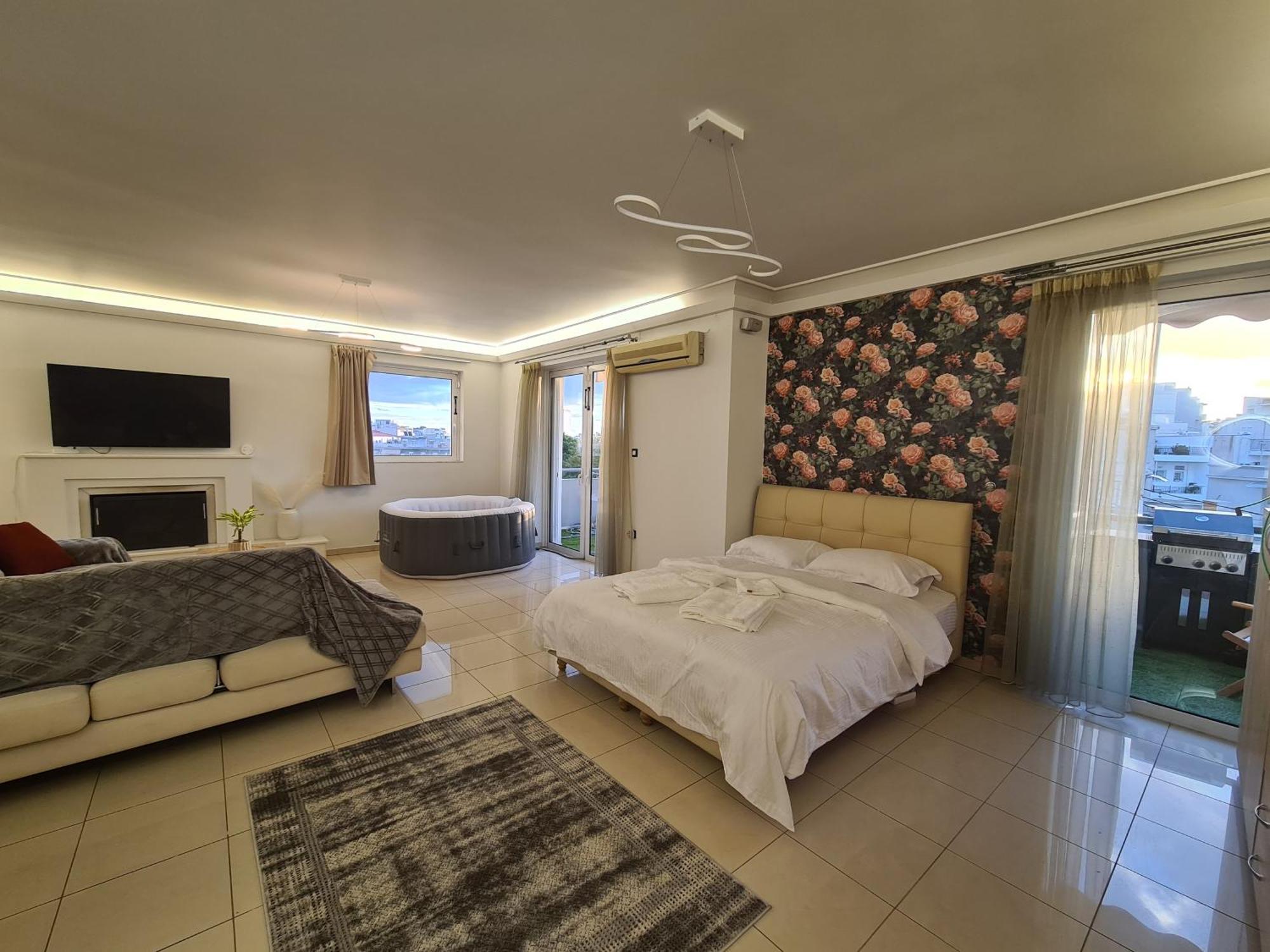 Sunny Home Private Jacuzzi Hydromassage Acropolis & Lycabettus Far View Parking 300M Metro Peristeri Ateny Zewnętrze zdjęcie